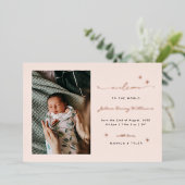 Welkom in de wereld | | Retro Boho Geboorte Kaart (Staand Voorkant)