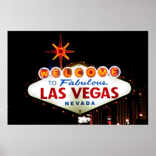 Welkom in Fabulous Las Vegas Nevada SIgn Night Poster