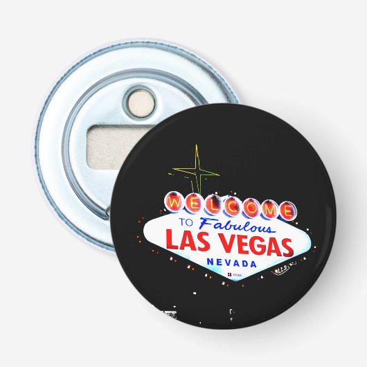 Welkom in Fabuous Las Vegas Nevada Sin City Button Flesopener (Voorkant)