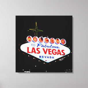 Welkom in Fabuous Las Vegas Nevada Sin City Canvas Afdruk