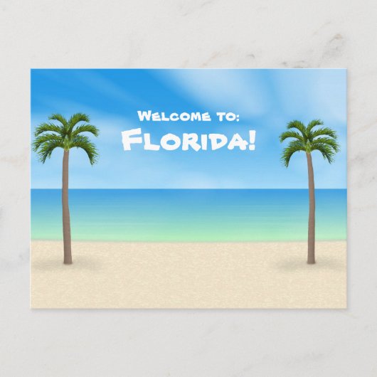 Welkom in Florida: Beach Scene Briefkaart (Voorkant)