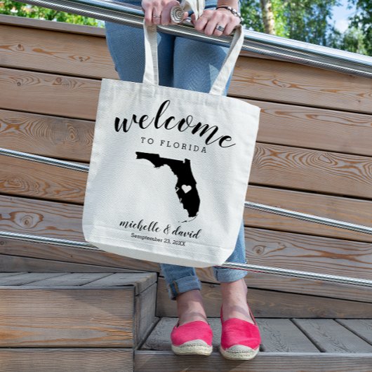 Welkom in Florida | State Silhouette Wedding Tote Bag