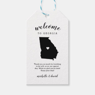 Welkom in Georgië Kalligrafie bruiloft Cadeaulabel