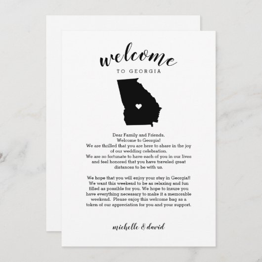 Welkom in Georgië | Wedbrief en reisroute (Voorkant / Achterkant)