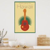 Welkom in Hawaii Ukulele Retro Poster (Keuken)