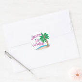 Welkom in het Paradijs Ronde Sticker (Envelop)