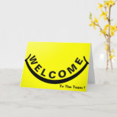 Welkom in het team met een grote glimlach kaart (Gele Bloem)