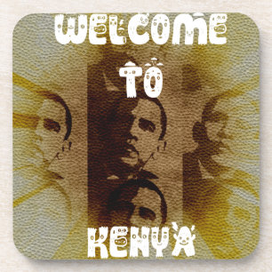 Welkom in Kenia met Obama Collage Bier Onderzetter