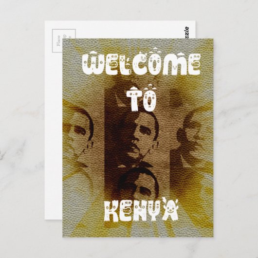 Welkom in Kenia met Obama Collage Briefkaart (Voorkant / Achterkant)