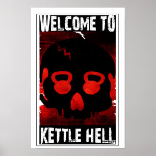 Welkom in Kettle Hell - Kettlebell Skull Poster
