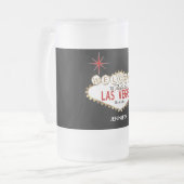 Welkom in Las Vegas - Red en Gold Matglas Bierpul (Voorkant links)