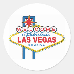 Welkom in Las-Vegas Ronde Sticker