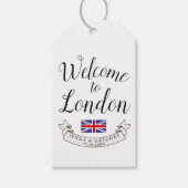 Welkom in Londen | Bestemming Huwelijk Douane Cadeaulabel (Voorkant)