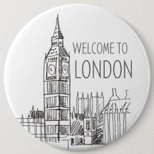 welkom in Londen Ronde Button 6,0 Cm