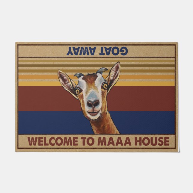 Welkom in Maa House Goat Away Mat, grappig Deurmat (Voorkant)