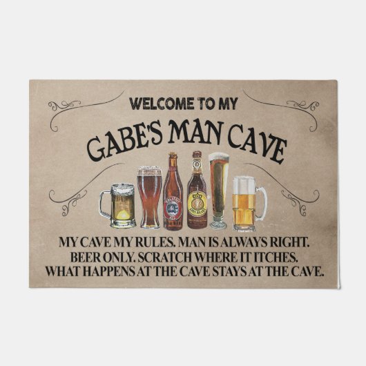 Welkom in mijn Man Cave Mat, Man grappigheid Deurmat (Voorkant)