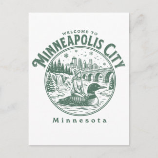 Welkom in Minneapolis City Minnesota Briefkaart