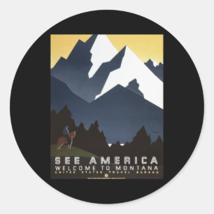 Welkom in Montana Ronde Sticker