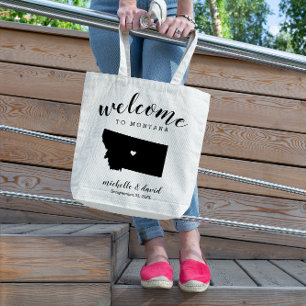 Welkom in Montana   State Silhouette Wedding Tote Bag