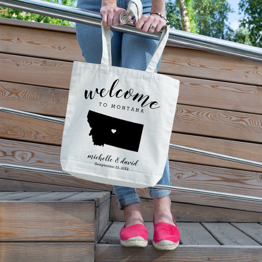 Welkom in Montana | State Silhouette Wedding Tote Bag