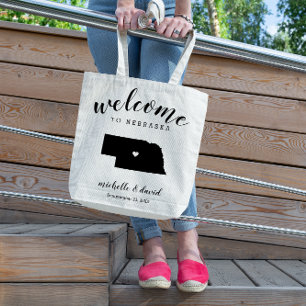 Welkom in Nebraska   State Silhouette Wedding Tote Bag