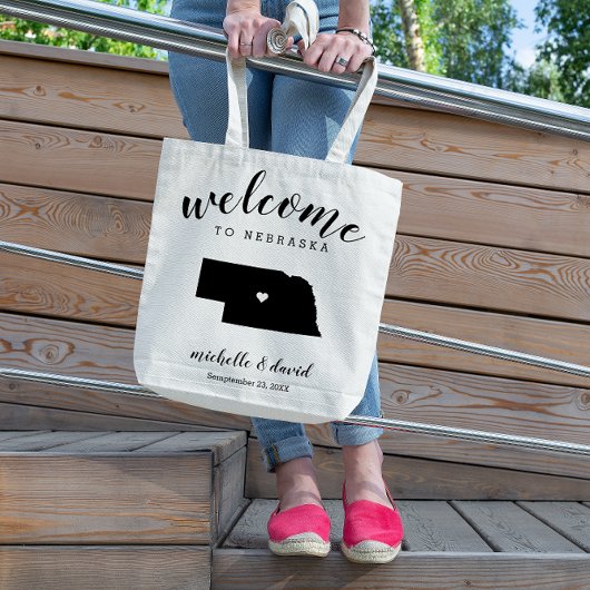 Welkom in Nebraska | State Silhouette Wedding Tote Bag