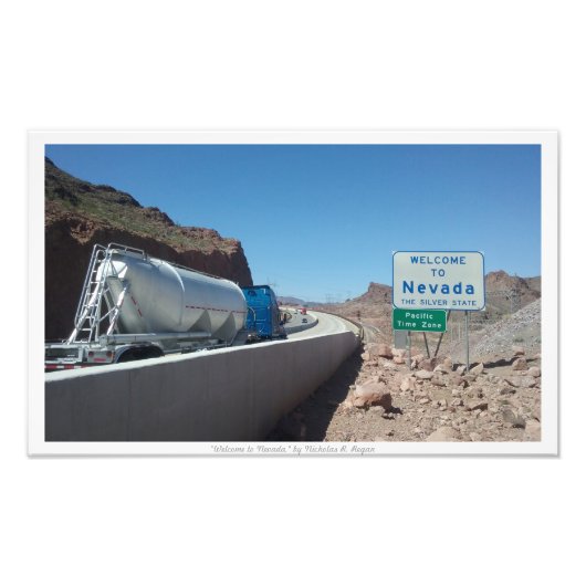 "Welkom in Nevada", Nevada State Sign Foto Afdruk (Voorkant)