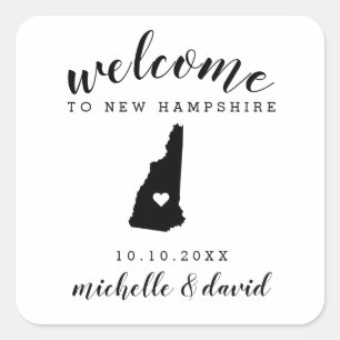 Welkom in New Hampshire Bruiloft aangepaste guns Vierkante Sticker
