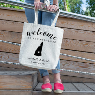 Welkom in New Hampshire State Silhouette Wedding Tote Bag