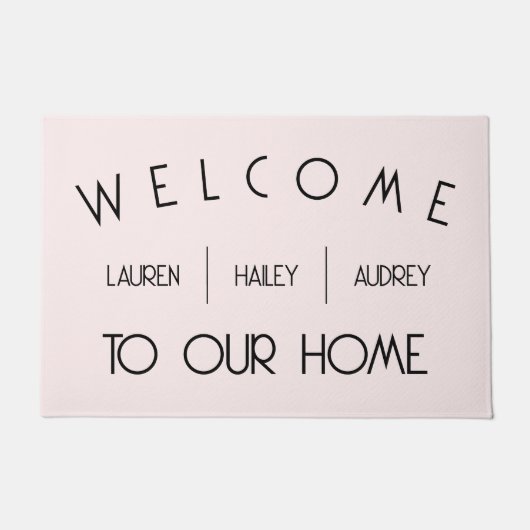 "Welkom in ons huis" Custom Roommate Names Deurmat (Voorkant)