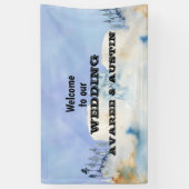 Welkom in ons huwelijksbos spandoek (Verticaal)