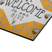 Welkom in onze bijenkorf snijplank (Hoek)