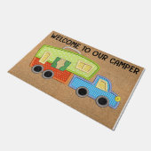 Welkom in onze Camper Mat, Cute Camping Deurmat (Schuin)