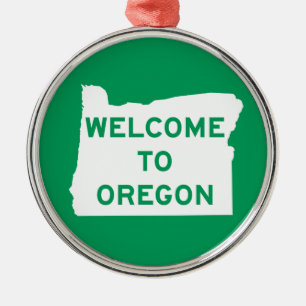 Welkom in Oregon - Verenigde Staten - wegwijzer Metalen Ornament