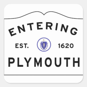 Welkom in Plymouth MA Vierkante Sticker