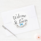 Welkom in Saint Lucia | Bestemmingsweddenschap Ronde Sticker (Envelop)
