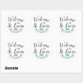 Welkom in Saint Lucia | Bestemmingsweddenschap Ronde Sticker (Vel)