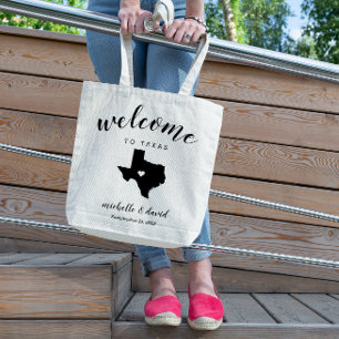 Welkom in Texas   State Silhouette Wedding Tote Bag