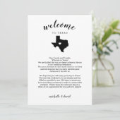 Welkom in Texas| Wedding Letter & Itinerary (Staand voorkant)