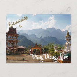 Welkom in Vang Vieng, briefkaart Laos