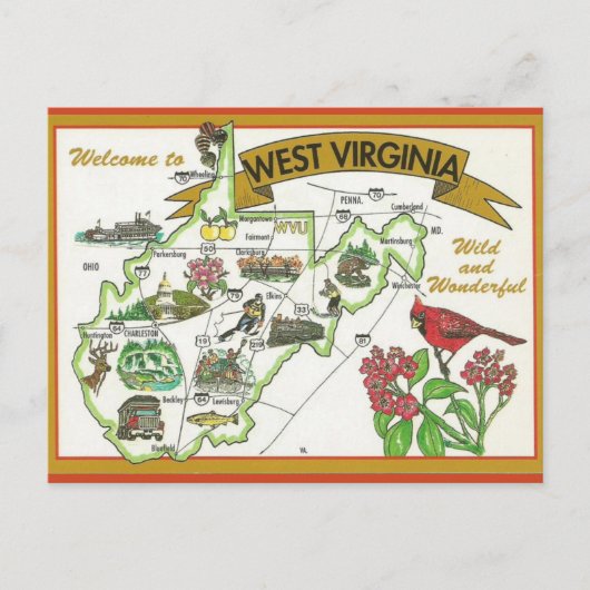  Welkom in West Virginia Briefkaart (Voorkant)