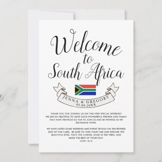 Welkom in Zuid-Afrika | Bestemmingsweddenschap Kaart (Voorkant)