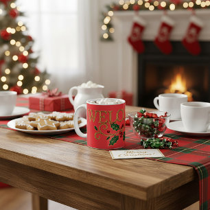 Welkom kerst gast koffiemok