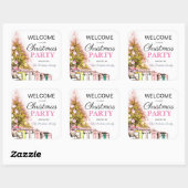 Welkom kerstboomfeest in Cute Pink Vierkante Sticker (Vel)