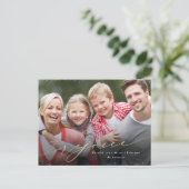 Welkom kerstfoto Faux Gold Script Holiday Briefkaart (Staand voorkant)