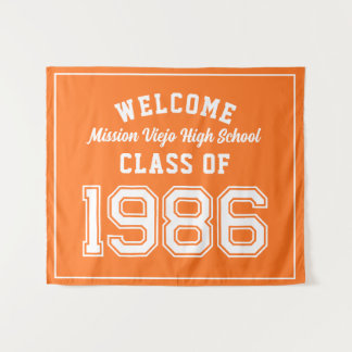 Welkom Klas van 1986, Sinaasappel Reünie Feest Dec Wandkleed