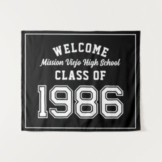 Welkom Klas van 1986, Zwarte Reünie Feestdecoratie Wandkleed