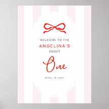 Welkom Kleine Liefje 1e Verjaardag Roze Rood