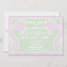 Welkom kleine meisjes-Twin meisjes Roze strik mint