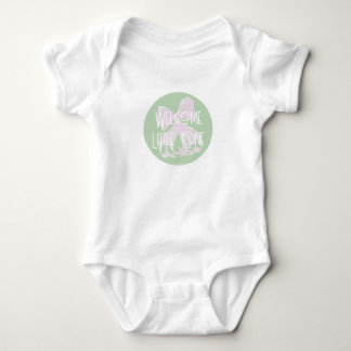 Welkom kleine schat Roze strik en mint Onesie Romper